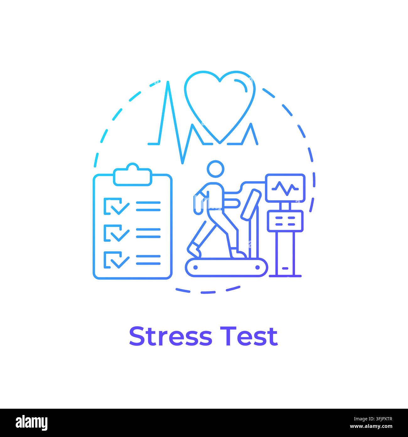 Stress test gradient outline concept icon Stock Vector