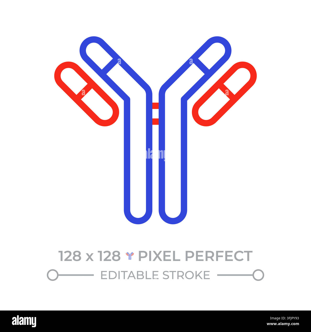 Antibody pixel perfect duotone line icon Stock Vector