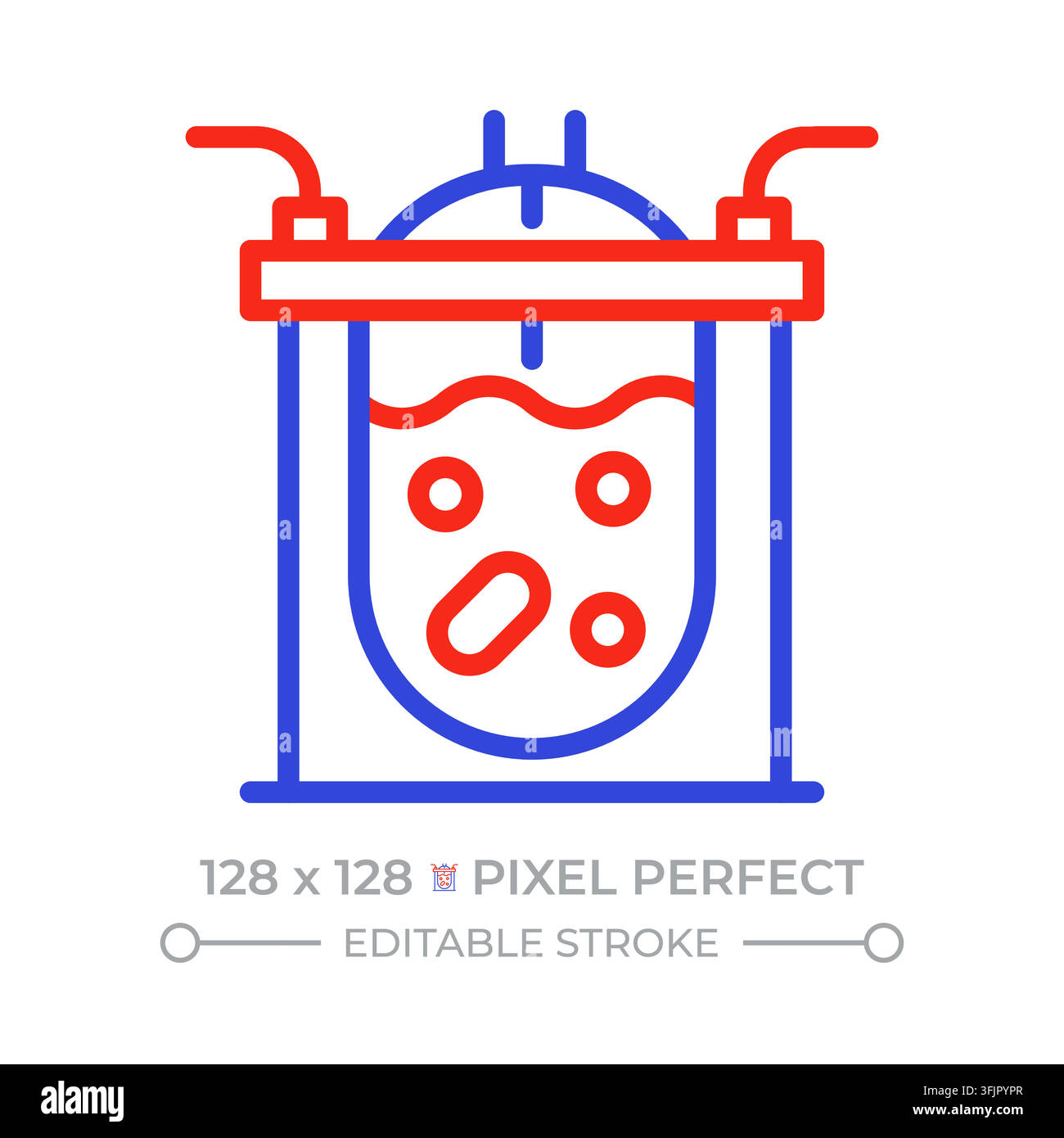 Bioreactor pixel perfect duotone line icon Stock Vector