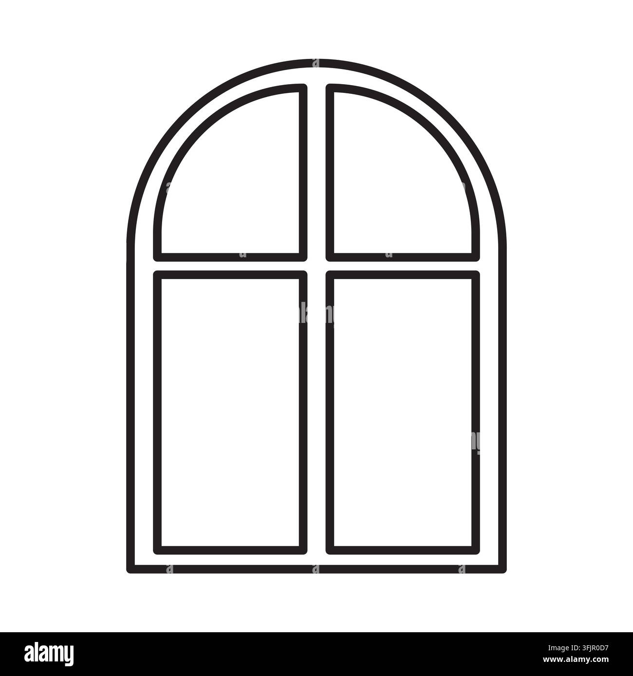 Window arch architecture interior building line icon vector. eps 10. Stock Vector
