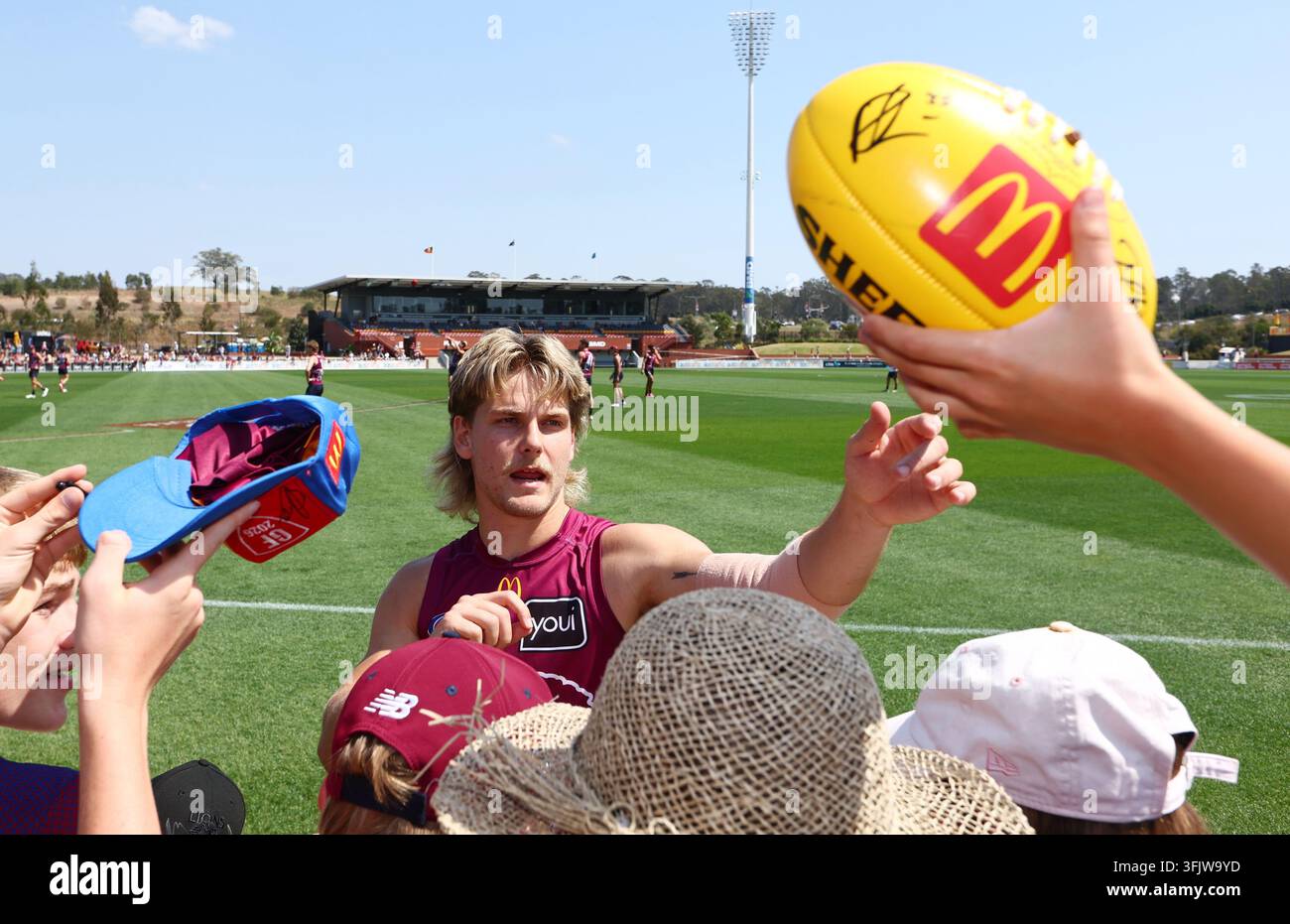 Will Ashcroft Of The Brisbane Lions Interacts With Fans During A 