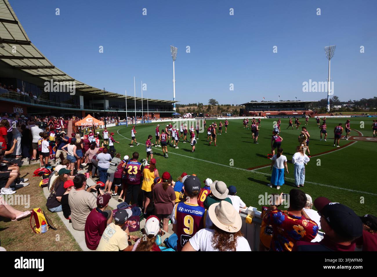 General View As Supporters Watch A Brisbane Lions Training Session At 