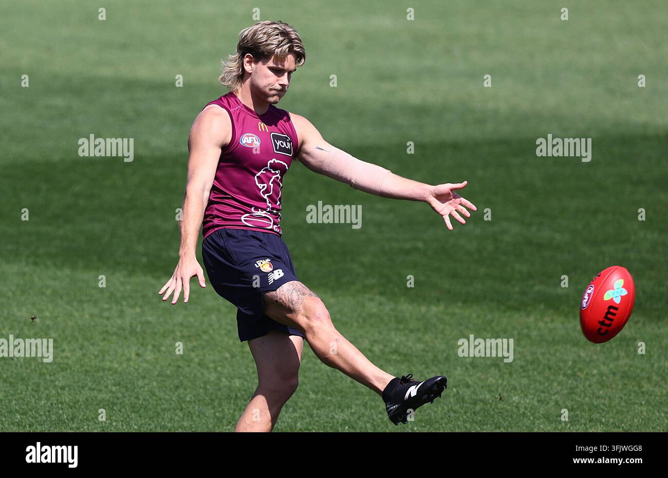 Will Ashcroft Of The Brisbane Lions During A Training Session At 