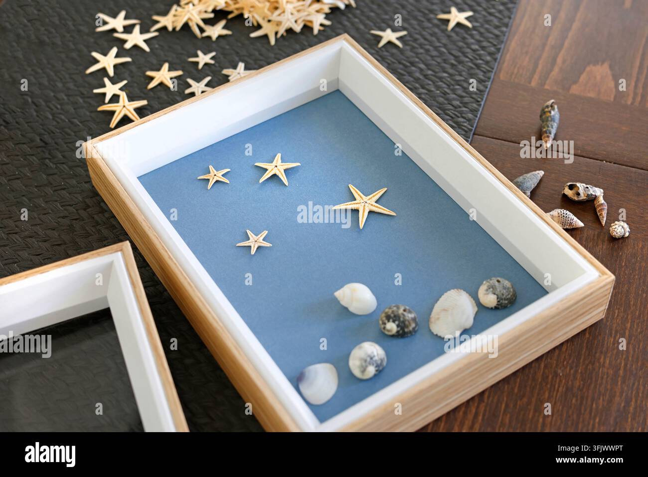 Starfish shadow box beach decor craft. Handmade coastal wall art ...
