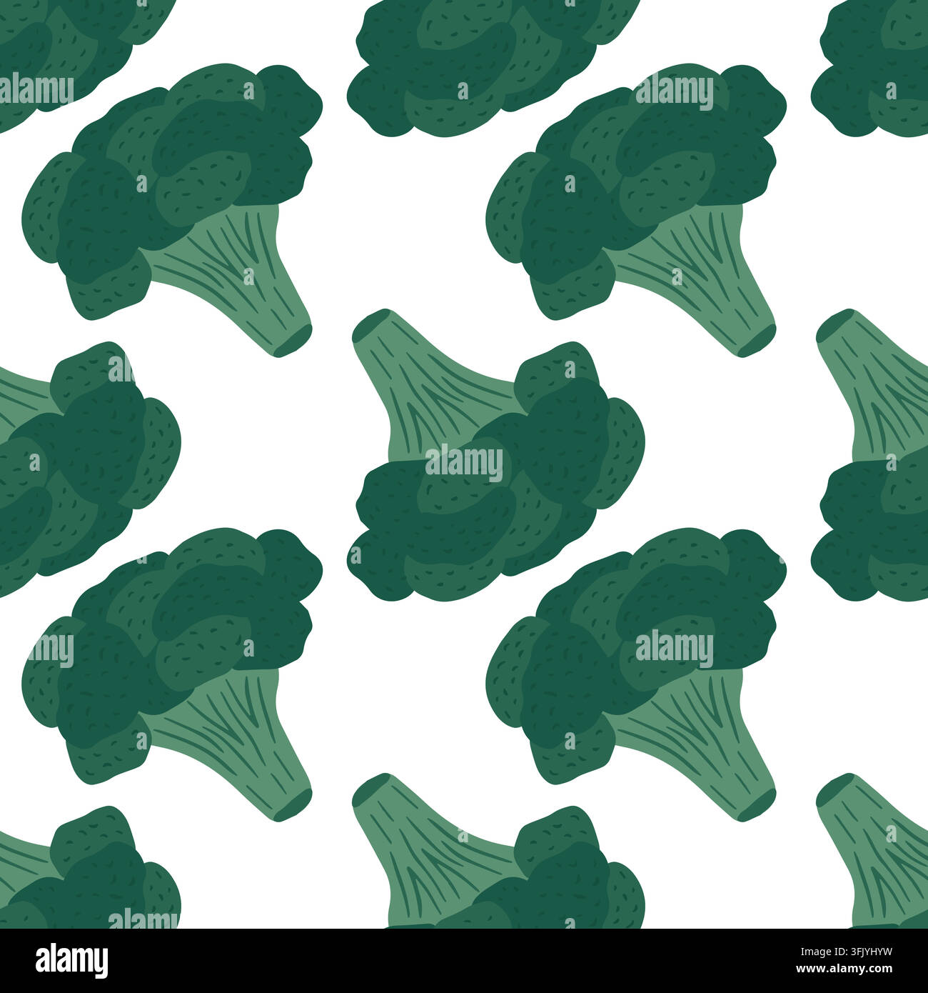 Broccoli Vector Seamless Pattern Stock Vector