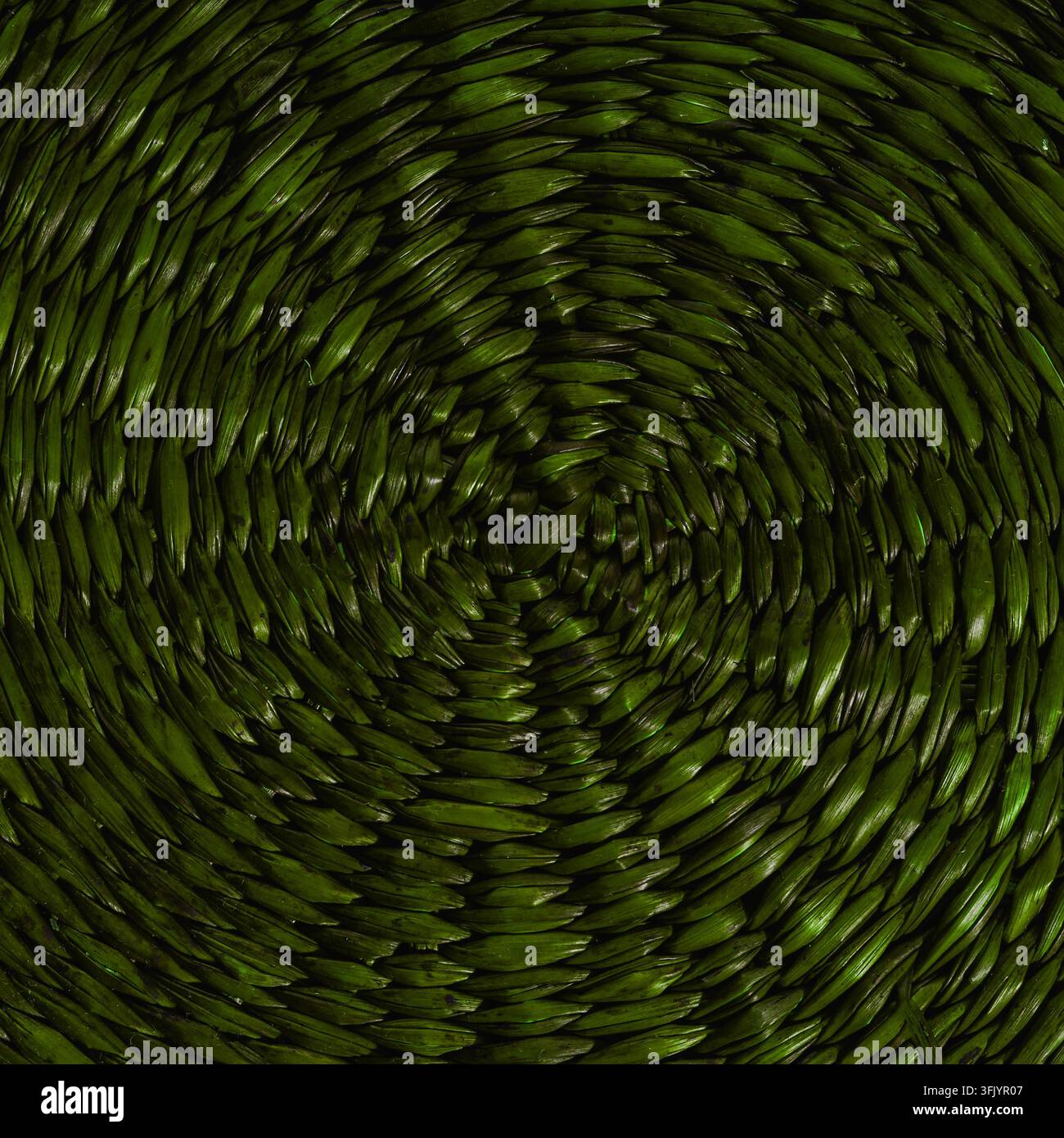 Green Woven Straw Texture Background Stock Photo