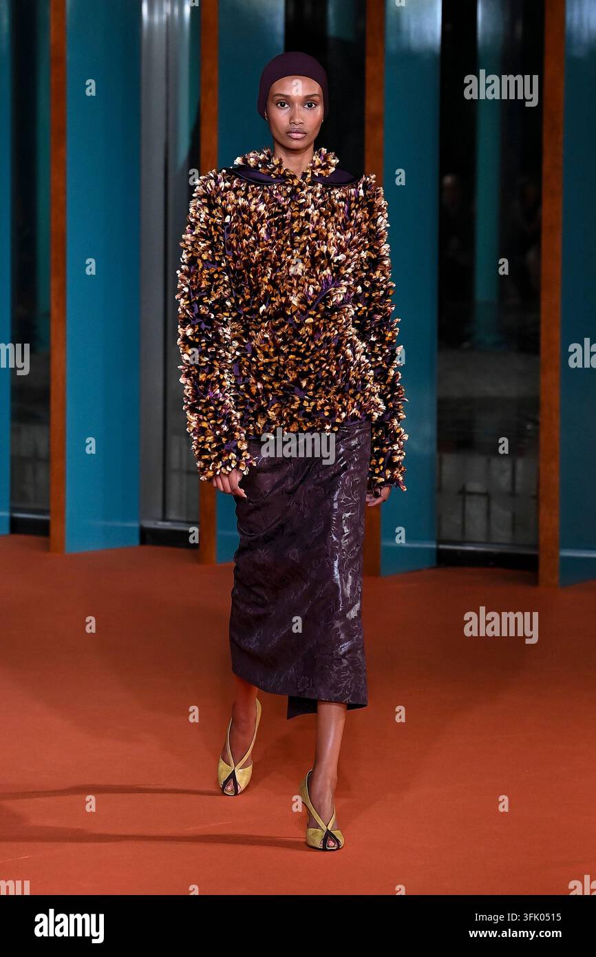 Ugbad Walks The Catwalk At The Tory Burch Fashion Show During New York 