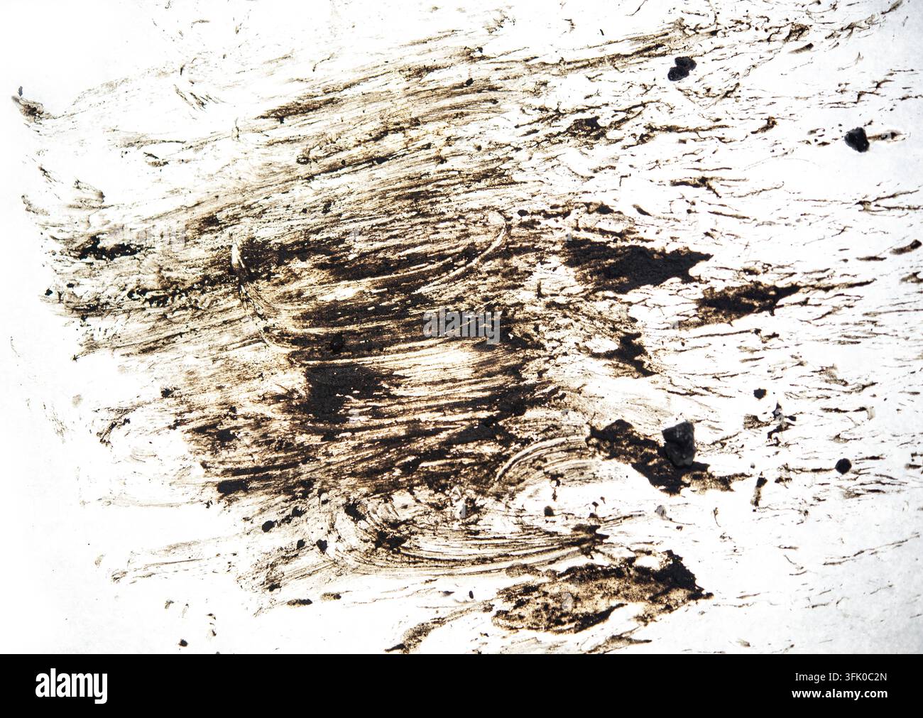 Wet mud isolated on white background. Dirty texture Stock Photo