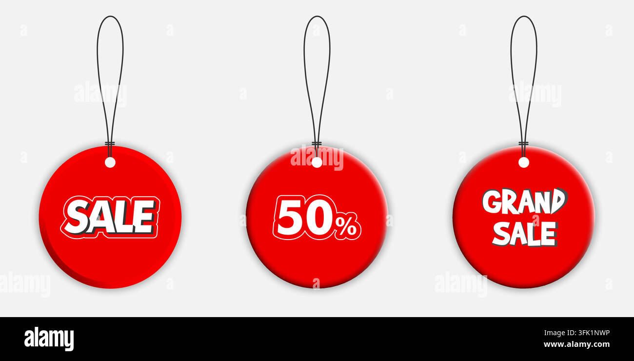 Set of Discount and Sale Tags Stock Vector
