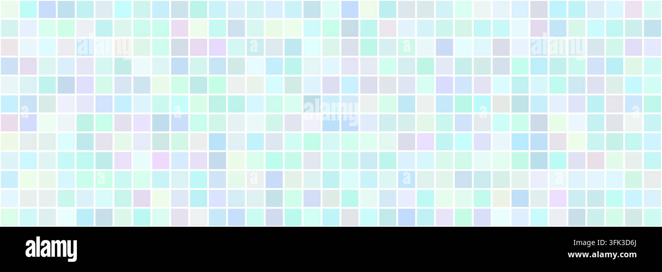 Colored tile background, seamless bright mosaic pattern of ceramic squares. Stock Vector
