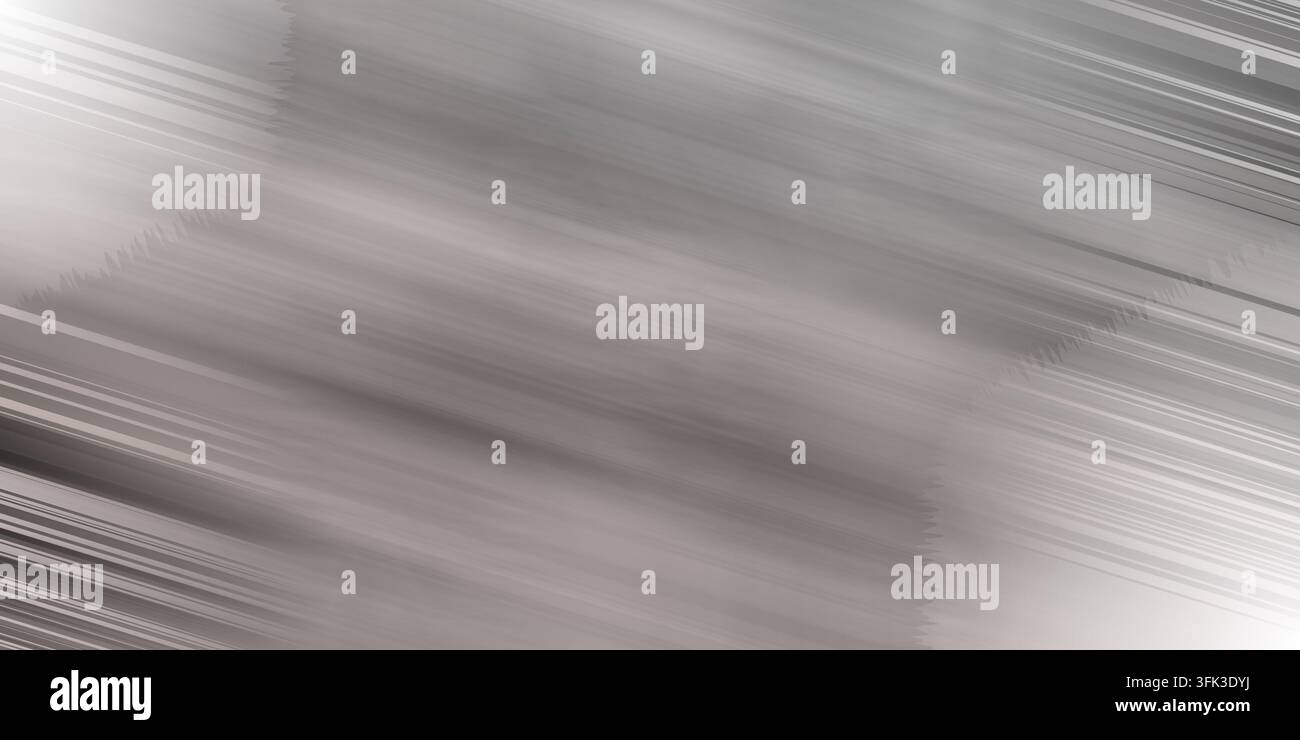 Abstract silver gray metallic brushed texture background with diagonal lines and light reflections. Stock Photo