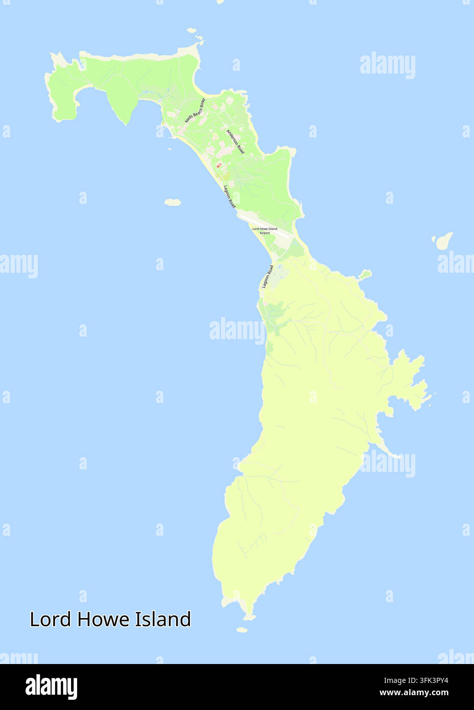 Detailed vector map poster of Lord Howe Island, Australia, featuring ...