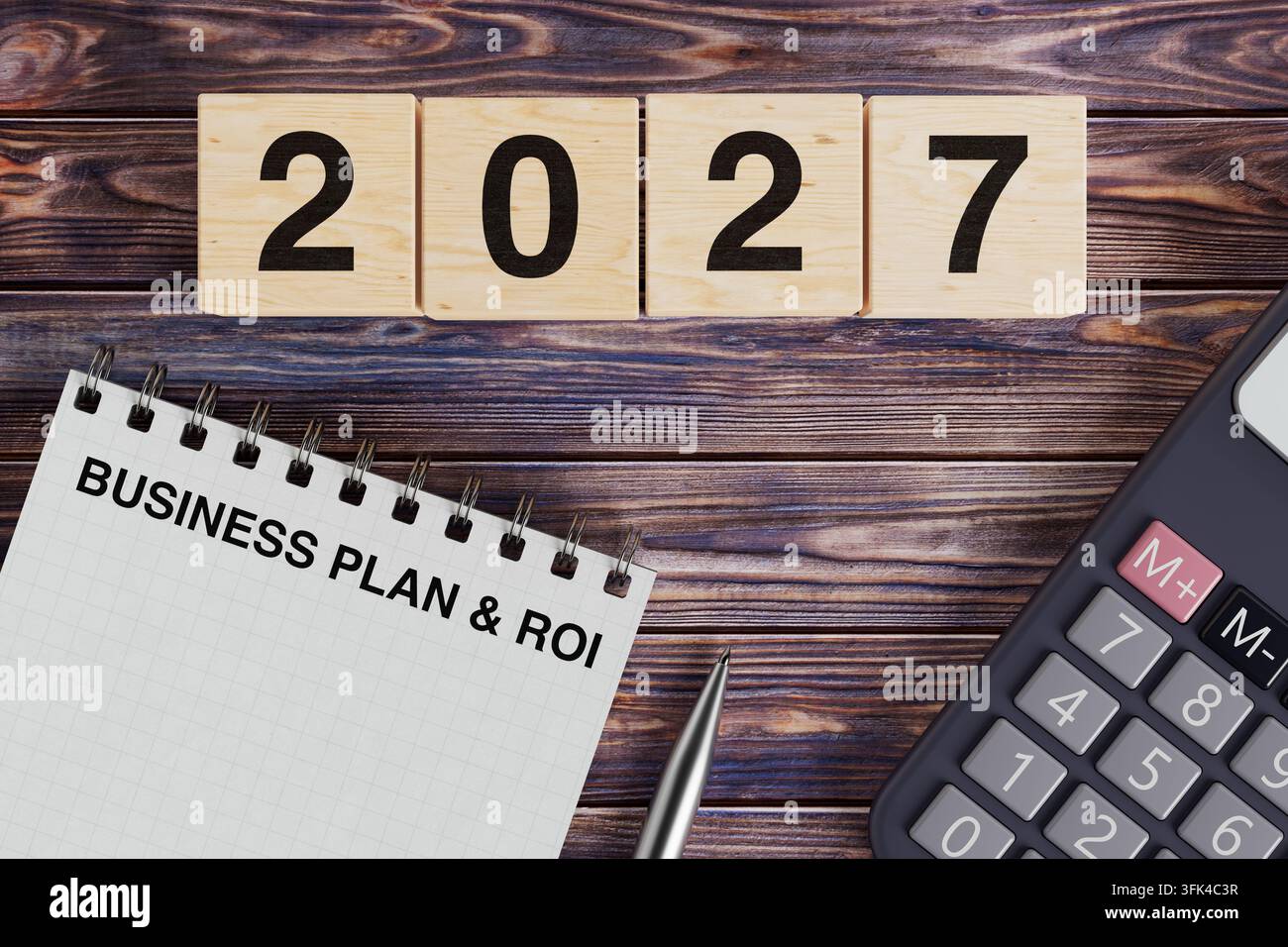 Strategic Growth Concept. Notepad With Business Plan And ROI Text, 2027 ...