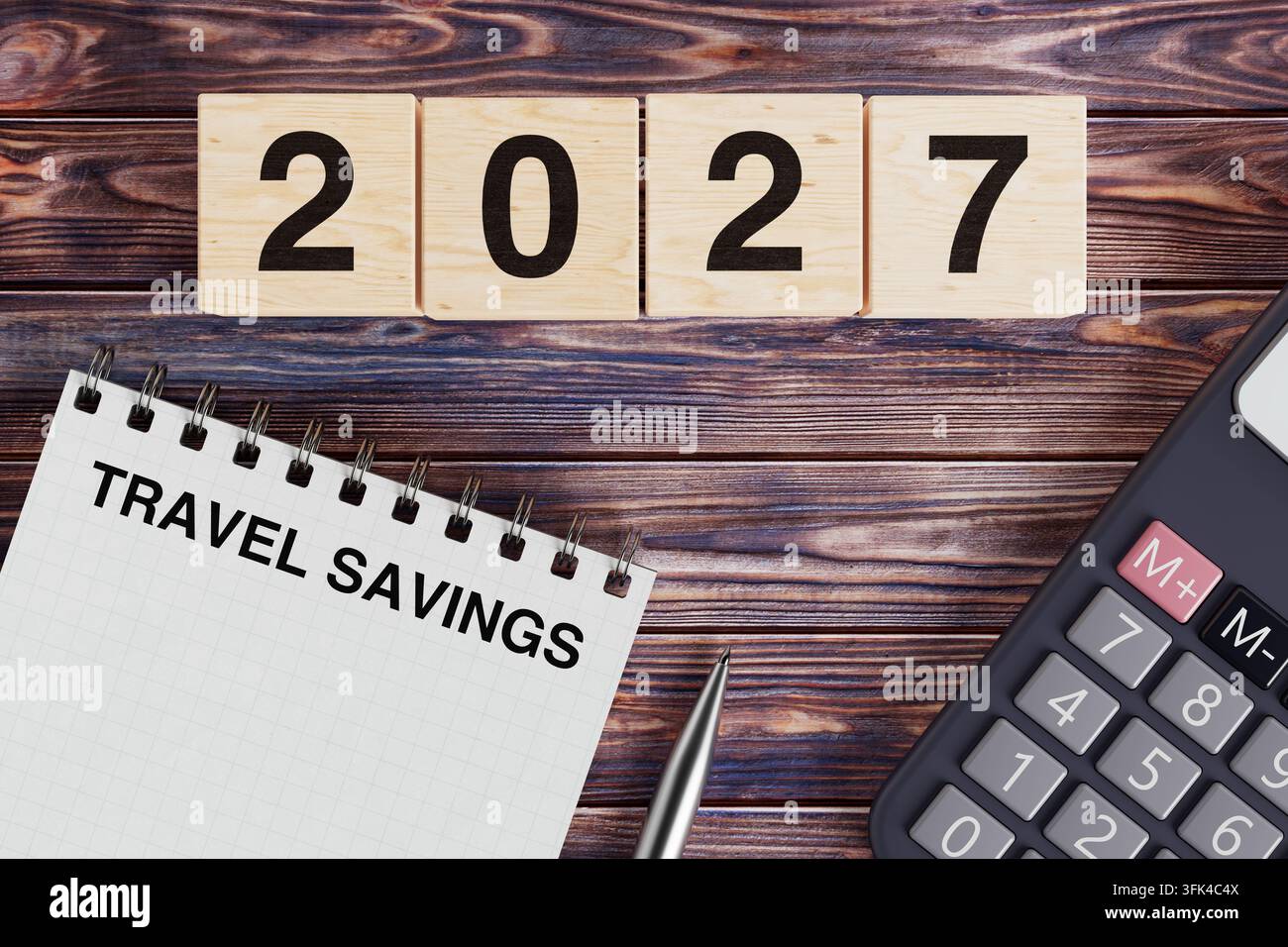 Financial Planning Concept. Notepad With Travel Savings Text, 2027 New ...