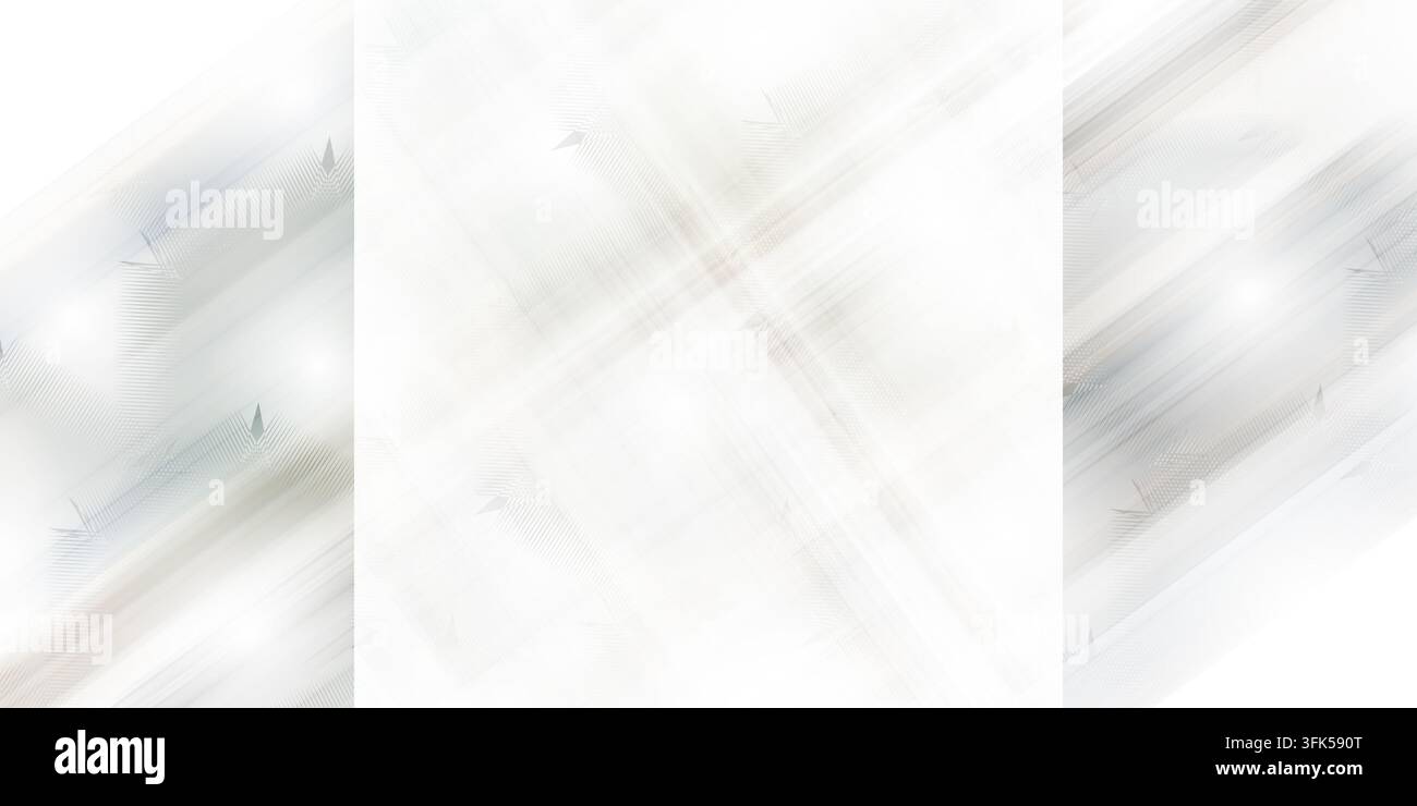 Modern abstract background with diagonal grey and white striped pattern and geometric elements for design Stock Photo