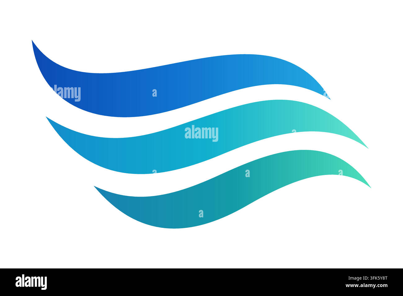 Vector blue wave abstract logo with flowing gradient lines Stock Vector