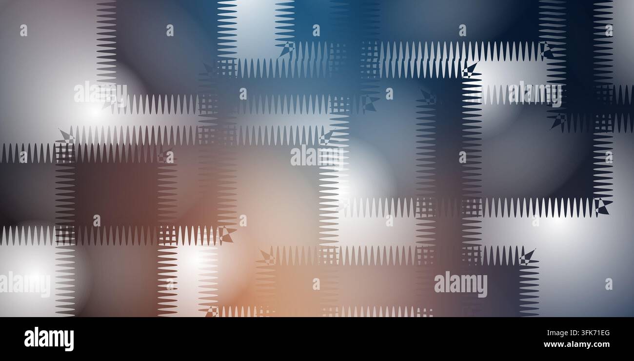 Abstract geometric vector background with overlapping quilted square patches and soft gradient lighting effects Stock Photo