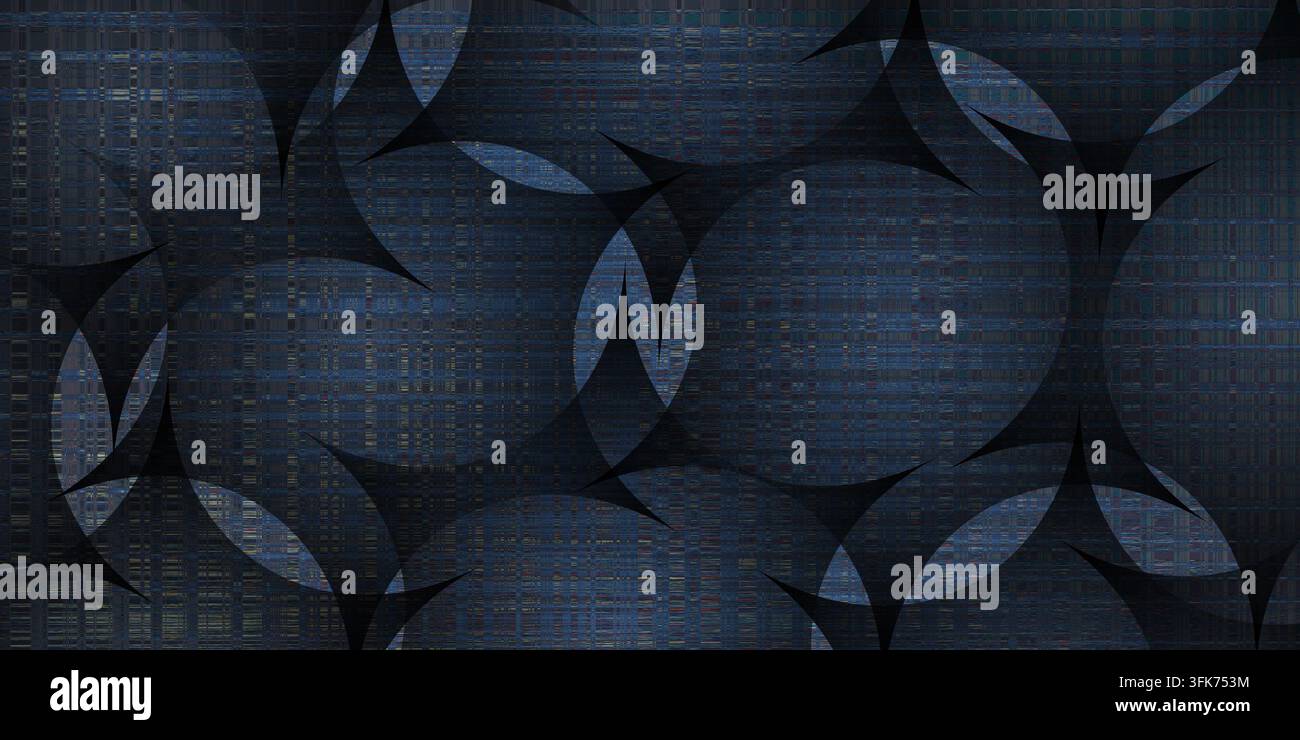 Abstract seamless pattern background with dark overlapping circles vector illustration Stock Photo