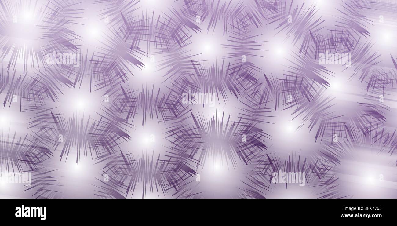 Abstract background with repeating starburst patterns in soft purple tones Stock Photo