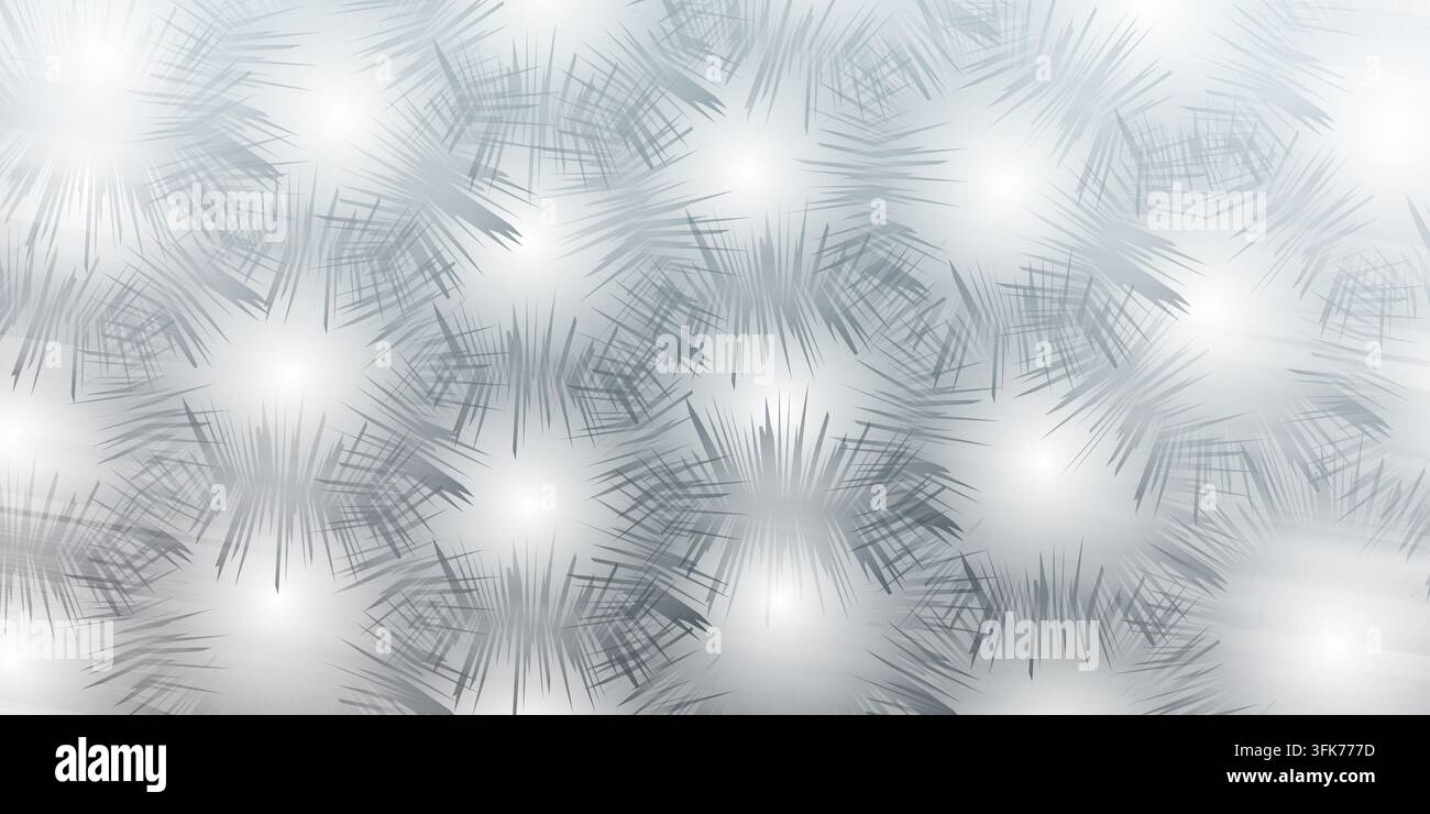 Abstract background with repeating starburst patterns in soft grey tones Stock Photo