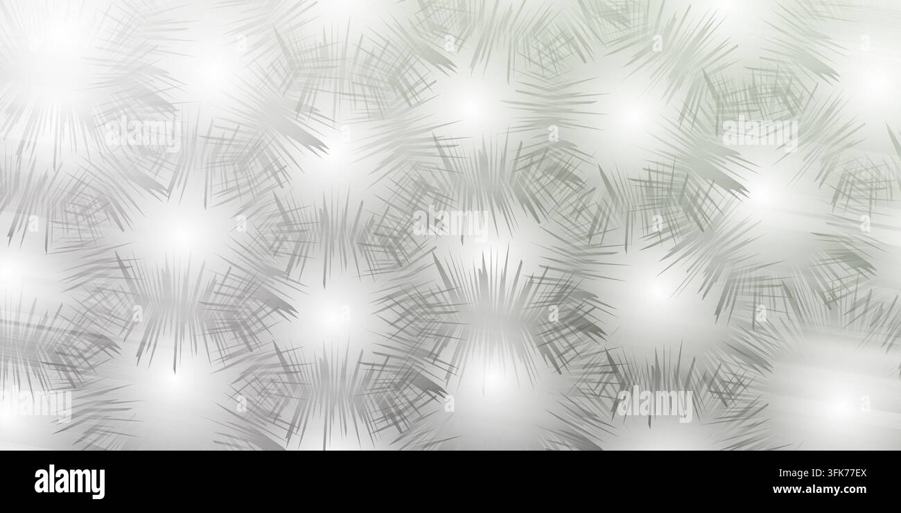 Abstract background with grey spiky circular patterns and soft glowing light effects Stock Photo