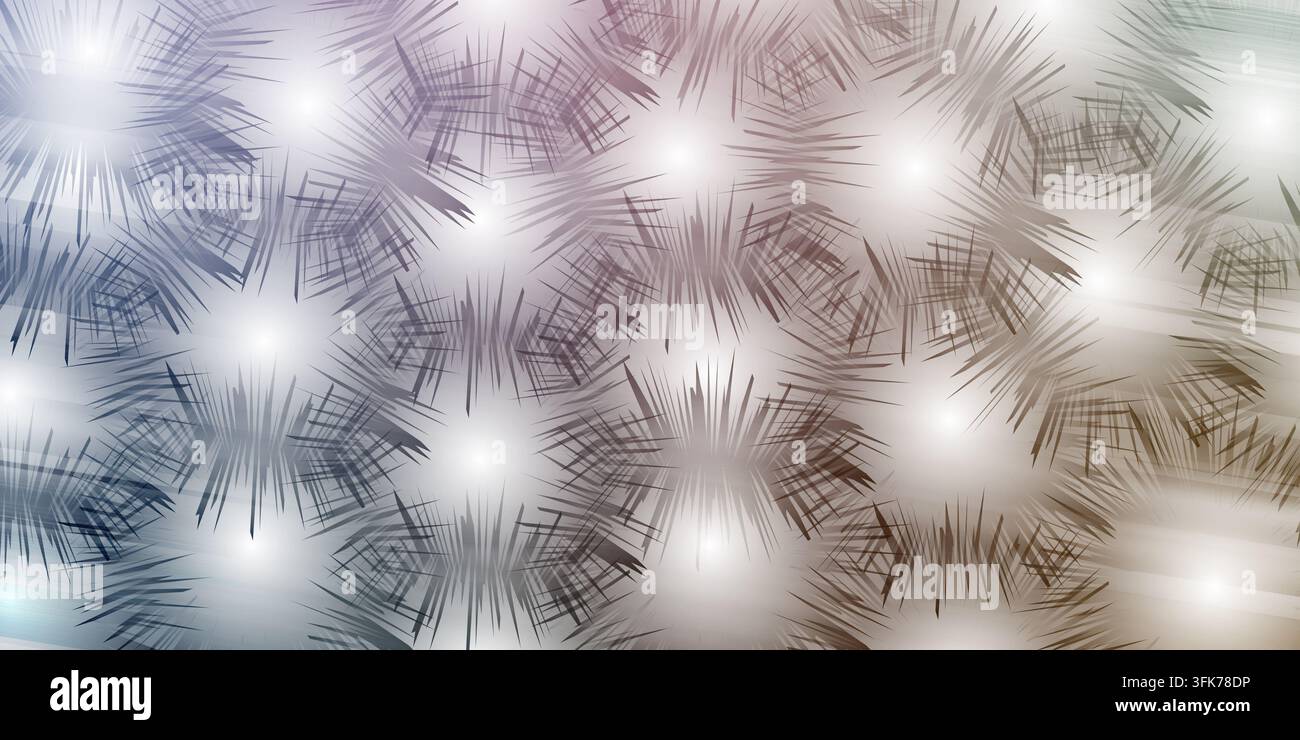 Abstract multicolored background with repeating starburst patterns and soft glowing light effects Stock Photo