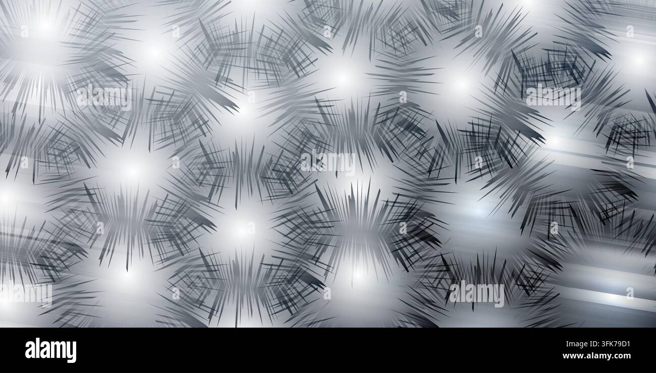 Abstract background with dark geometric starburst patterns and light streaks Stock Photo