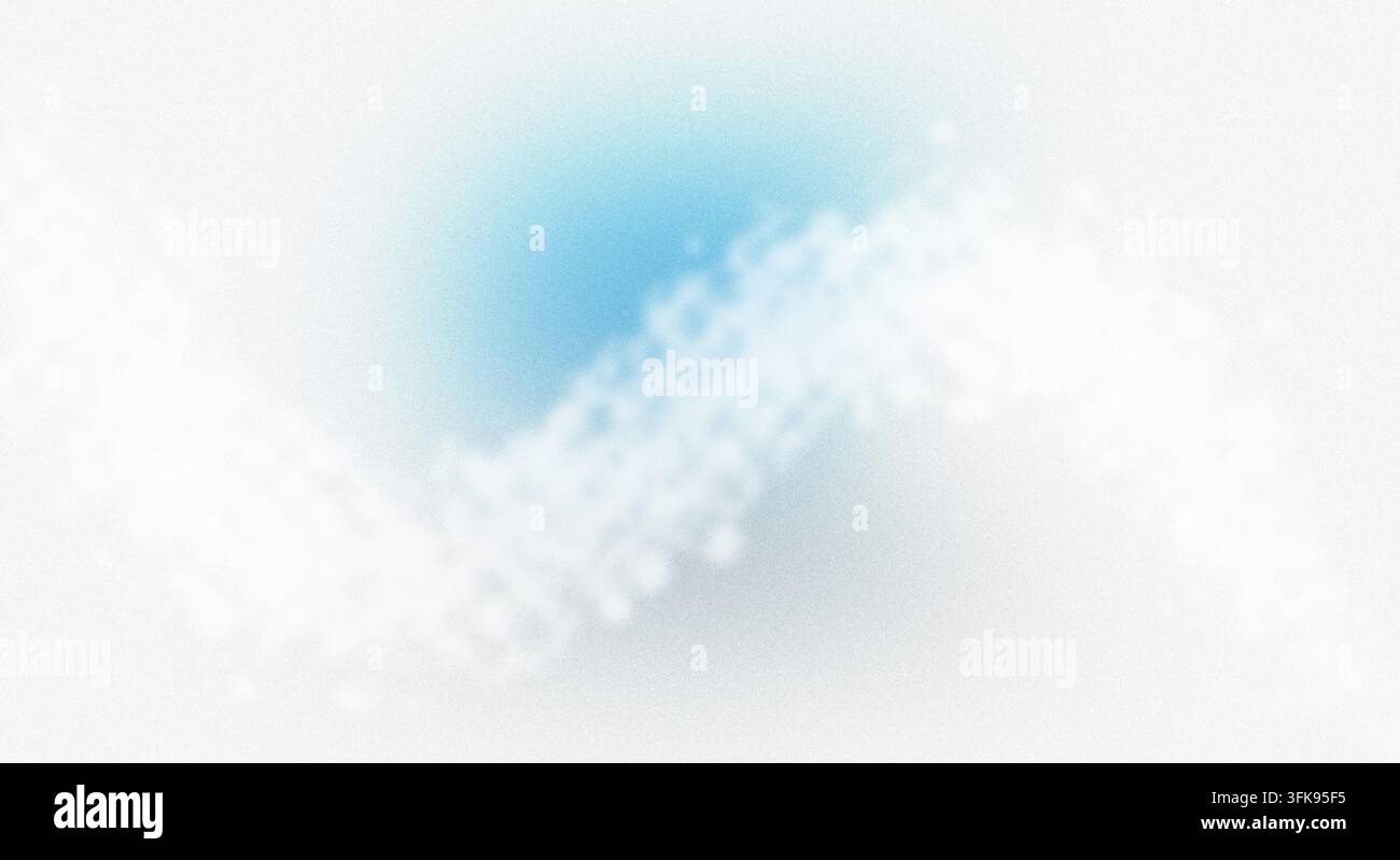 Abstract wavy pattern with grainy texture in light blue and white tones, creating a dynamic and soft visual flow. Stock Photo