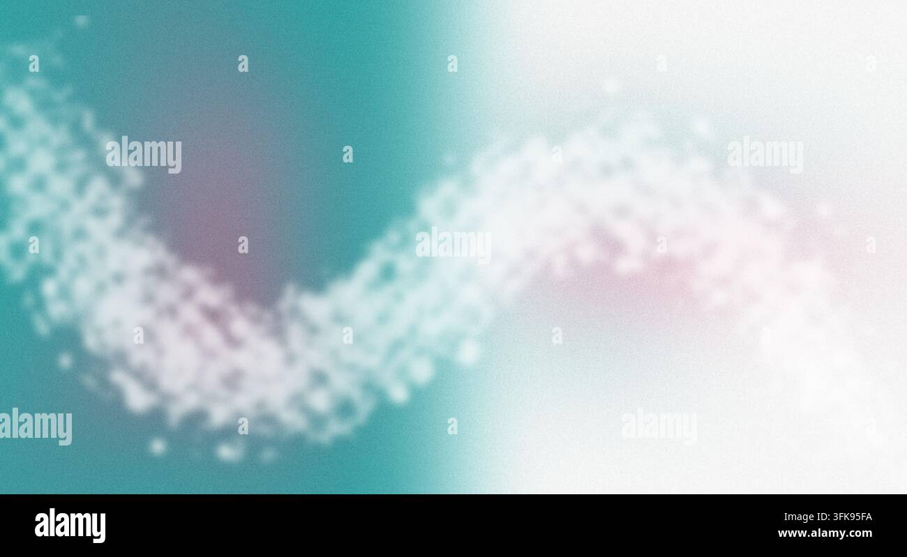 Abstract wavy pattern with grainy texture in teal and white tones, creating a dynamic and soft visual flow. Stock Photo