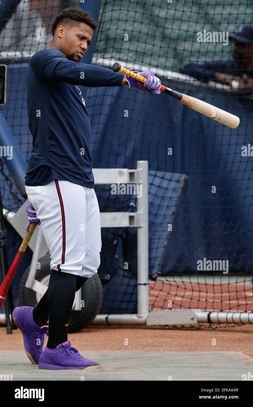 Atlanta Braves' Ronald Acuña Jr. participates in batting practice ...