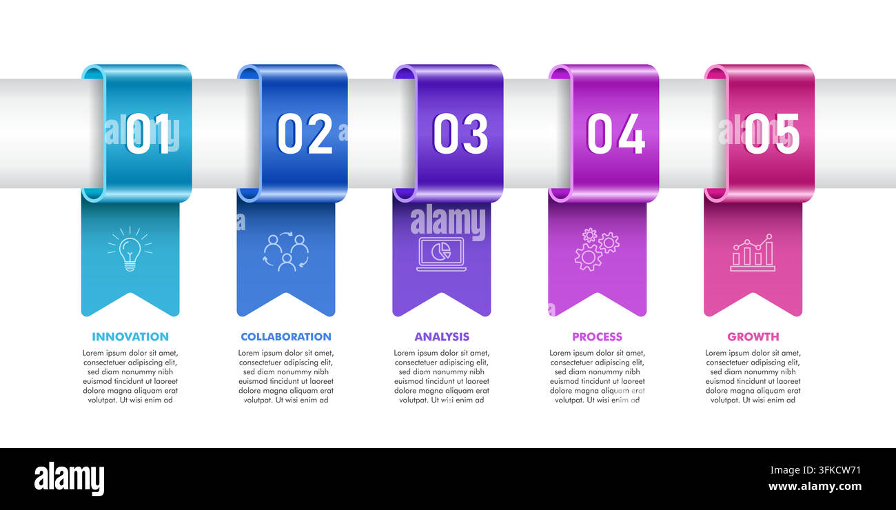 3D Loop Infographic Banner Stock Vector