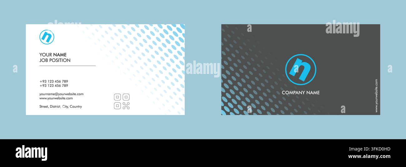 Modern Business Card Design Template White Front, Black Back Stock Vector