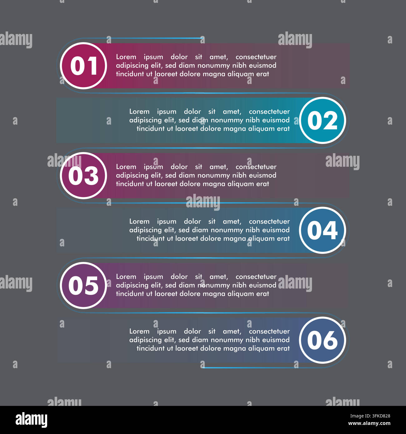Vertical timeline infographic six steps hi-res stock photography and ...