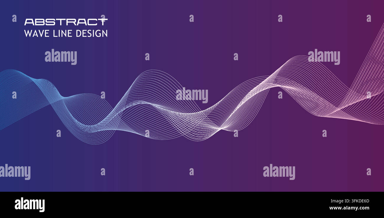 Abstract Wave Lines Vector Design Flowing Lines Stock Vector
