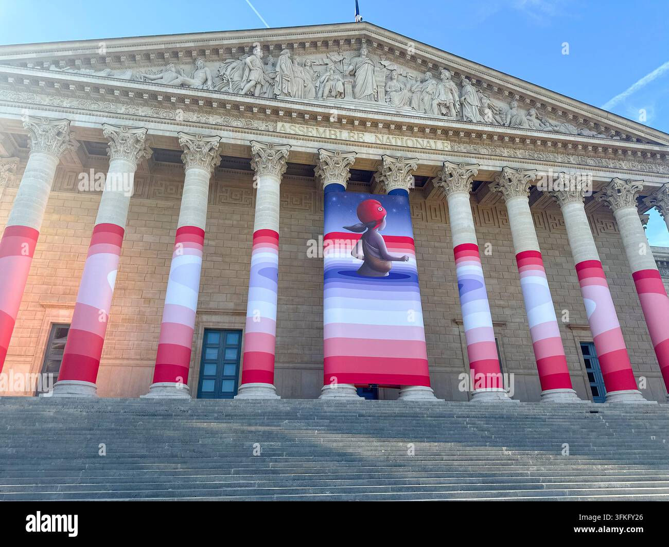 SEITH UNVEILS A MONUMENTAL WORK ON THE NATIONAL ASSEMBLY COLONNADE Stock Photo