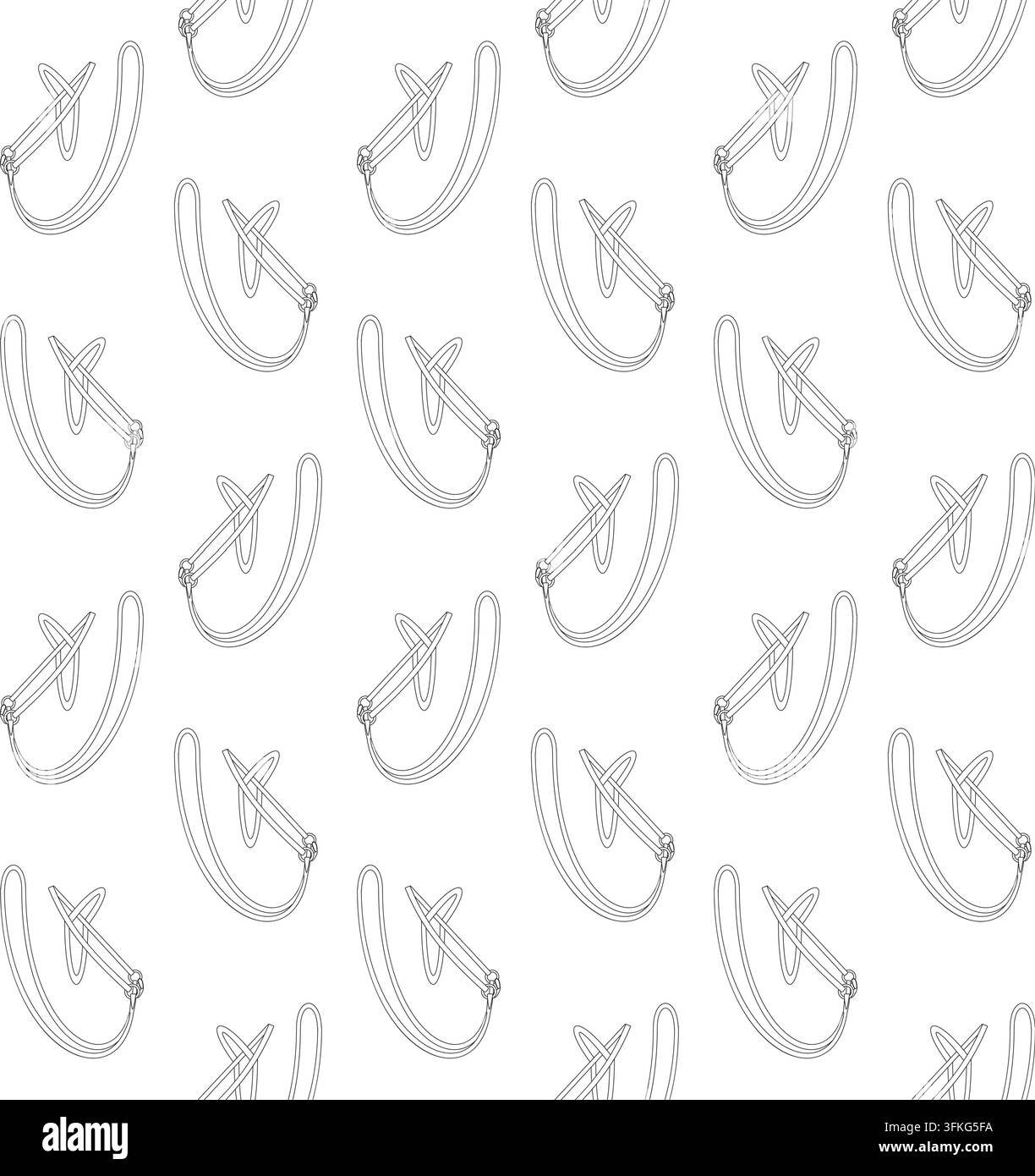 Vector seamless pattern of flat horse bridle Stock Vector