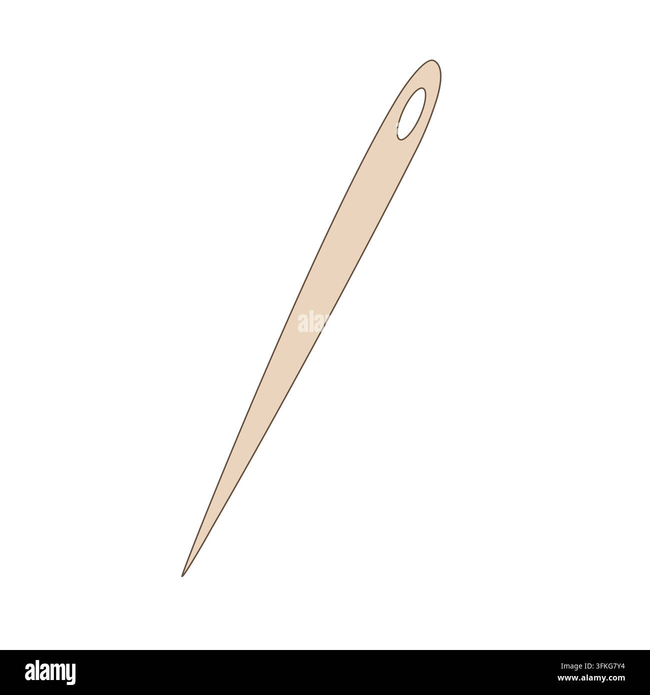Large sewing needle with a big eye, isolated vector illustration concept Stock Vector