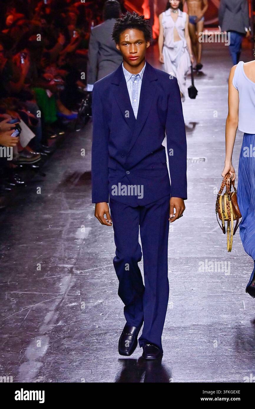 Chaniel Chaniel Ollor walks the catwalk at the Diesel fashion show during Milan ...