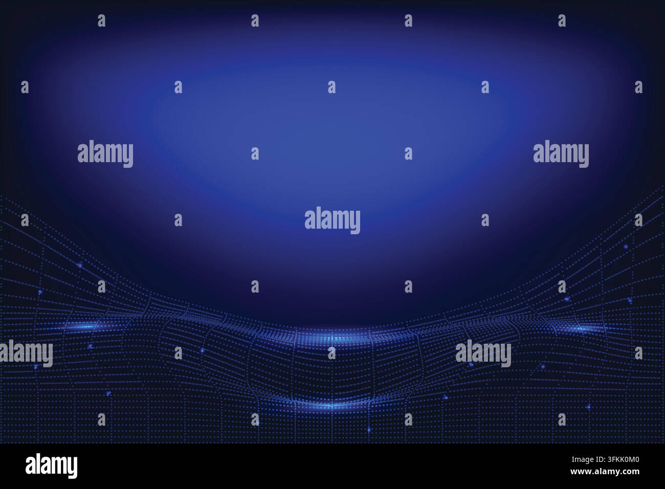 Abstract technology background featuring flowing waves, connected lines ...