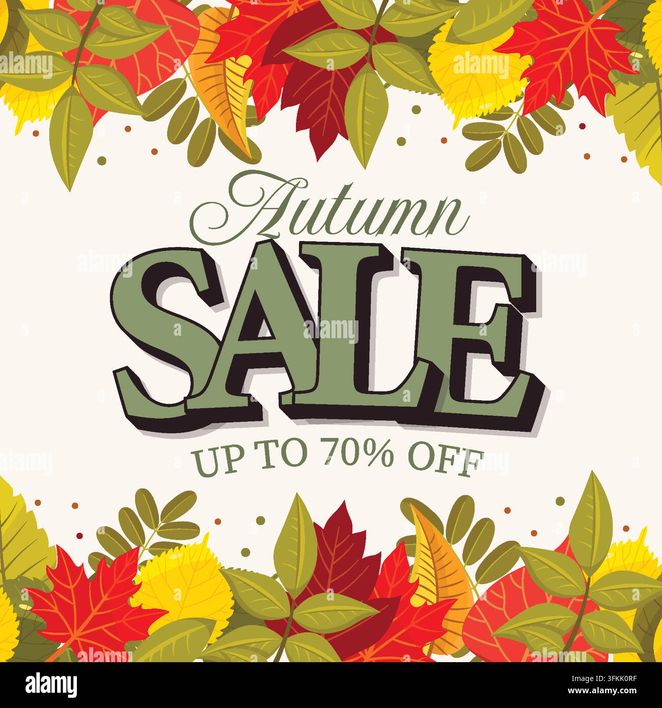 Beautiful autumn sale background featuring colorful fall leaves in warm ...
