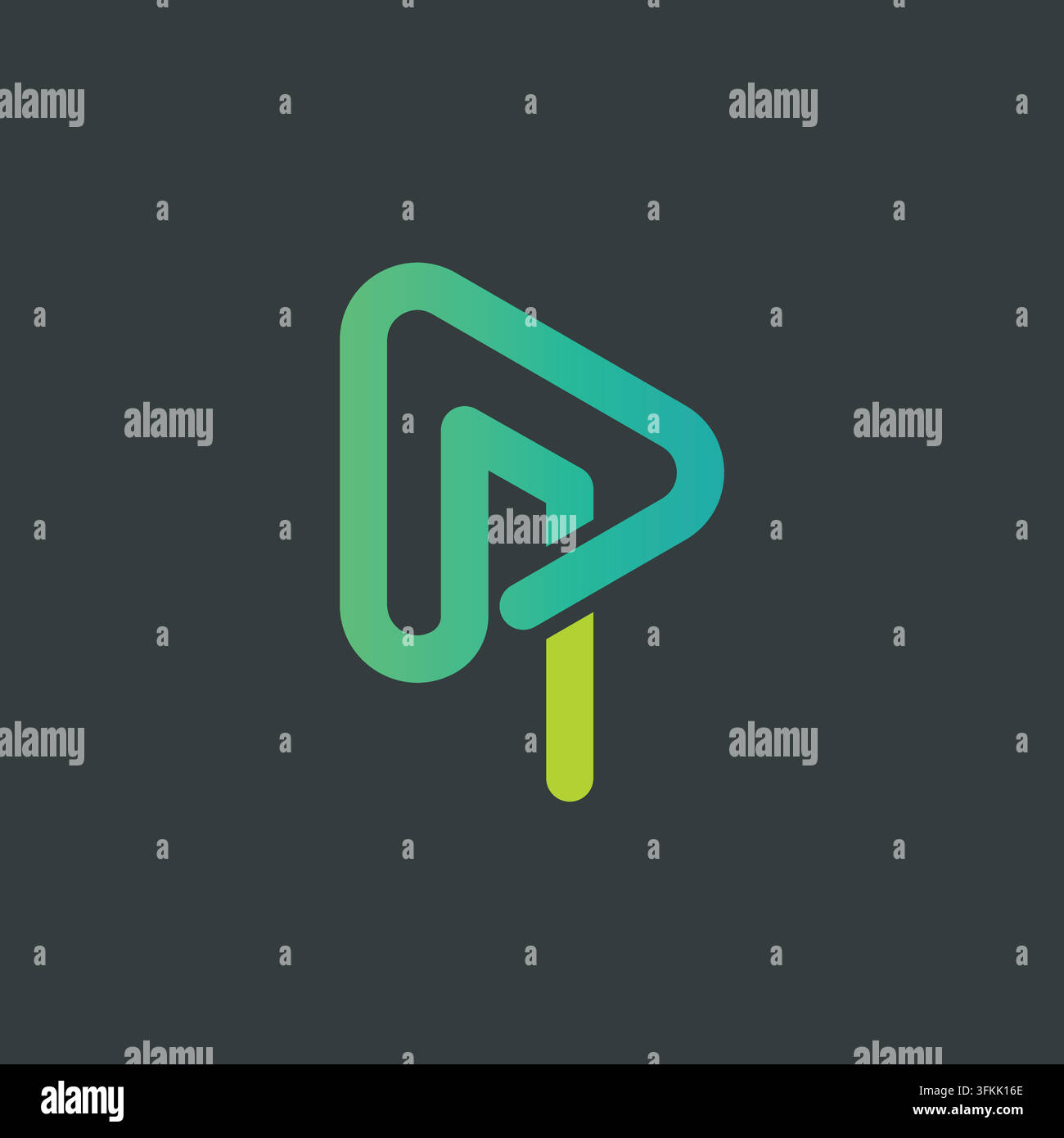 abstract AP letter triangle and play button icon vector concept design template web Stock Vector