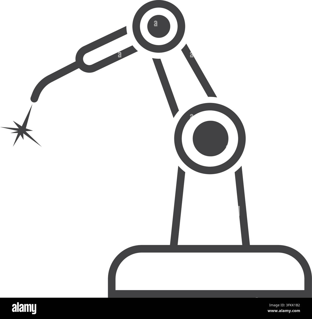 robotic welding element  icon vector line concept design template Stock Vector