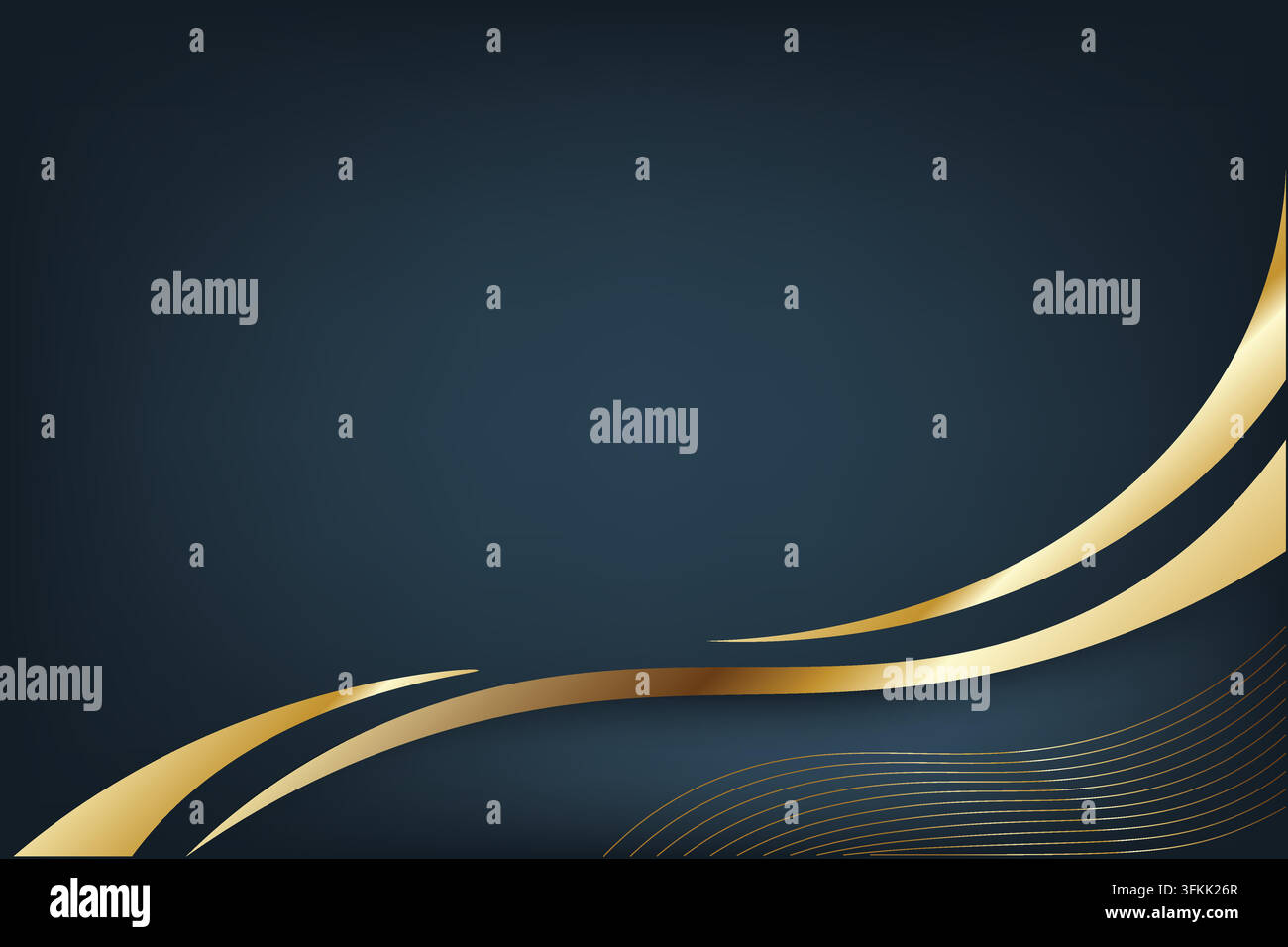 Luxury abstract blue and gold wave background featuring elegant flowing ...