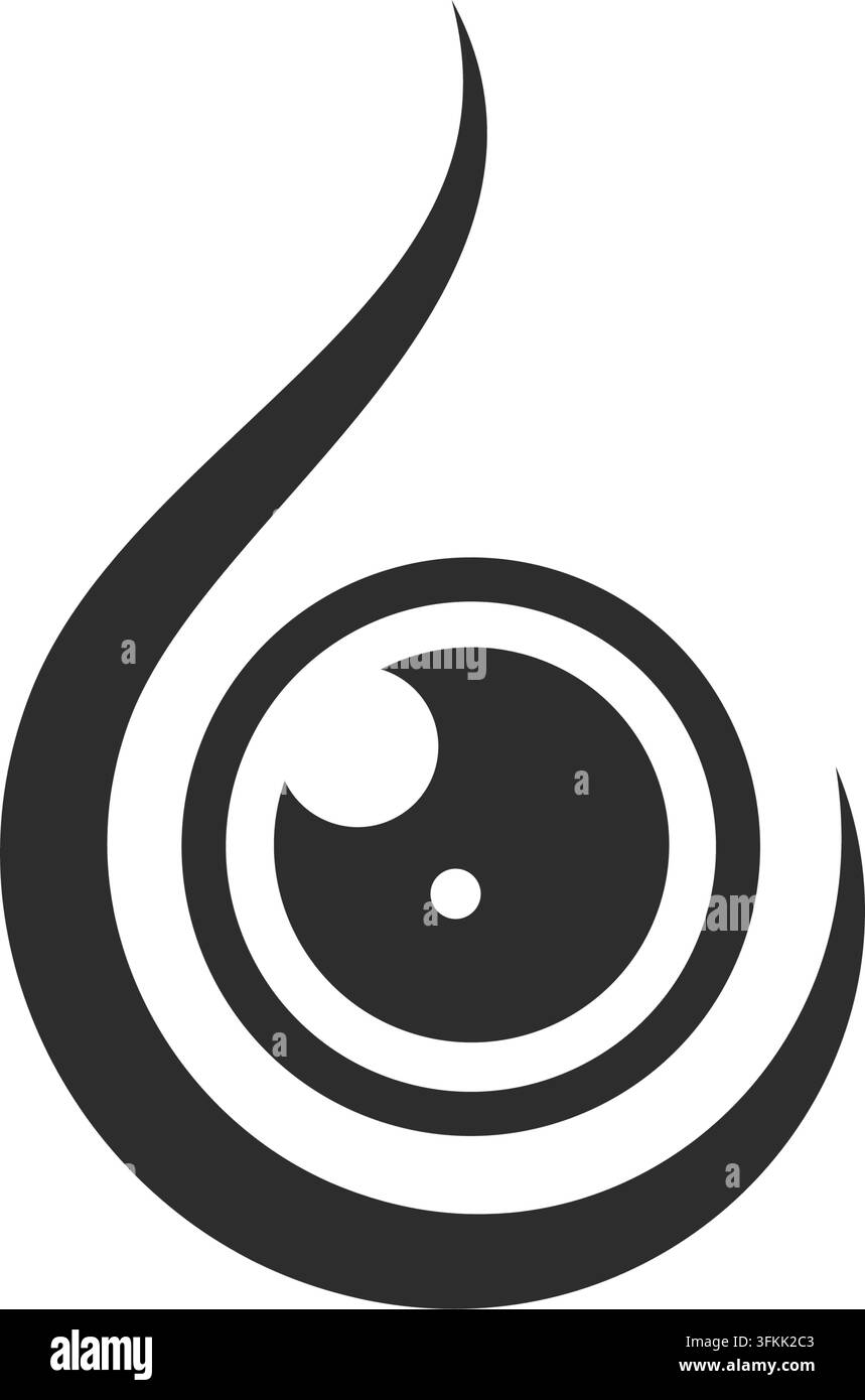black medical eye drop icon vector concept design template web Stock Vector