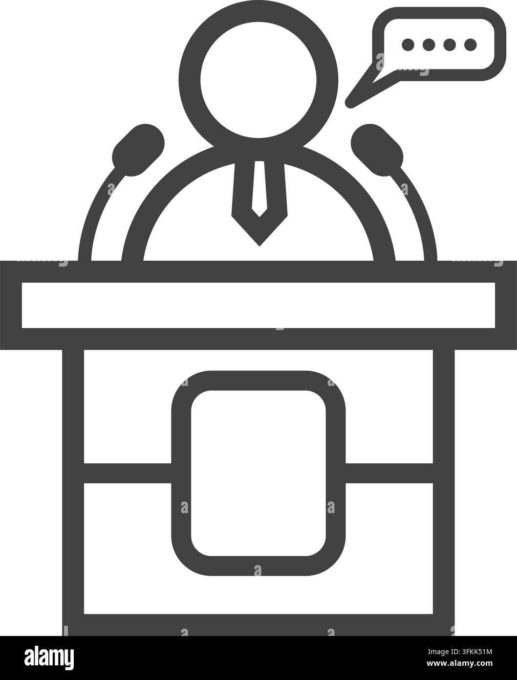 black public speaking illustration icon vector element design template web Stock Vector