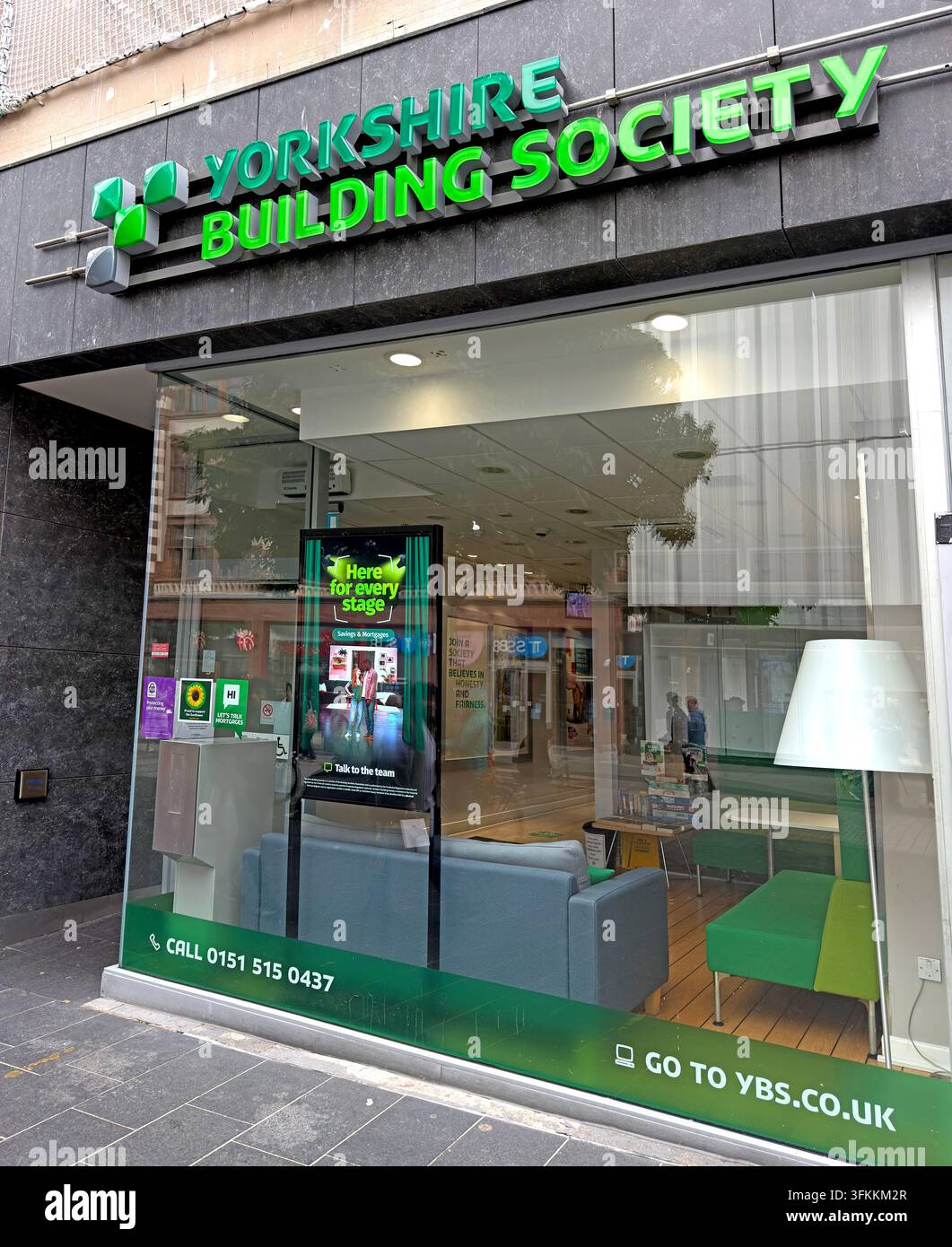 Yorkshire Building Society branch at 66 Lord Street in Liverpool city centre. Stock Photo