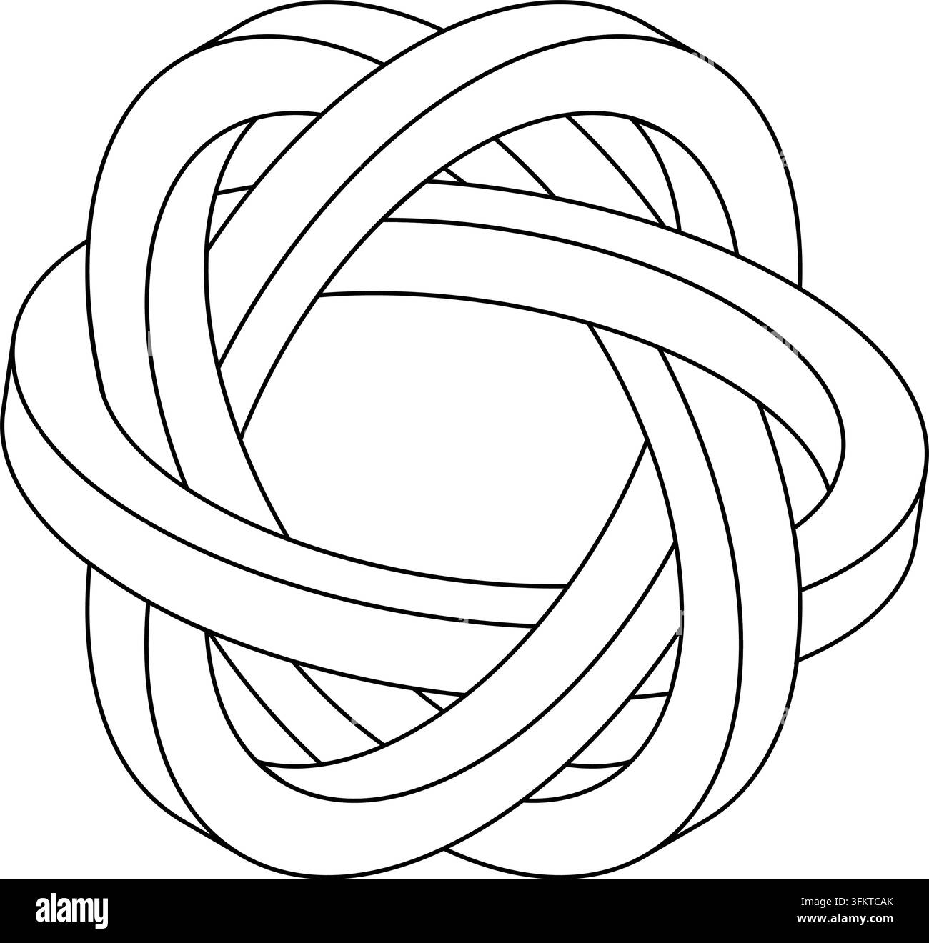 Abstract Infinity Knot Symbol Minimal Interwoven Geometric Logo Design. vector illustrator Stock Vector