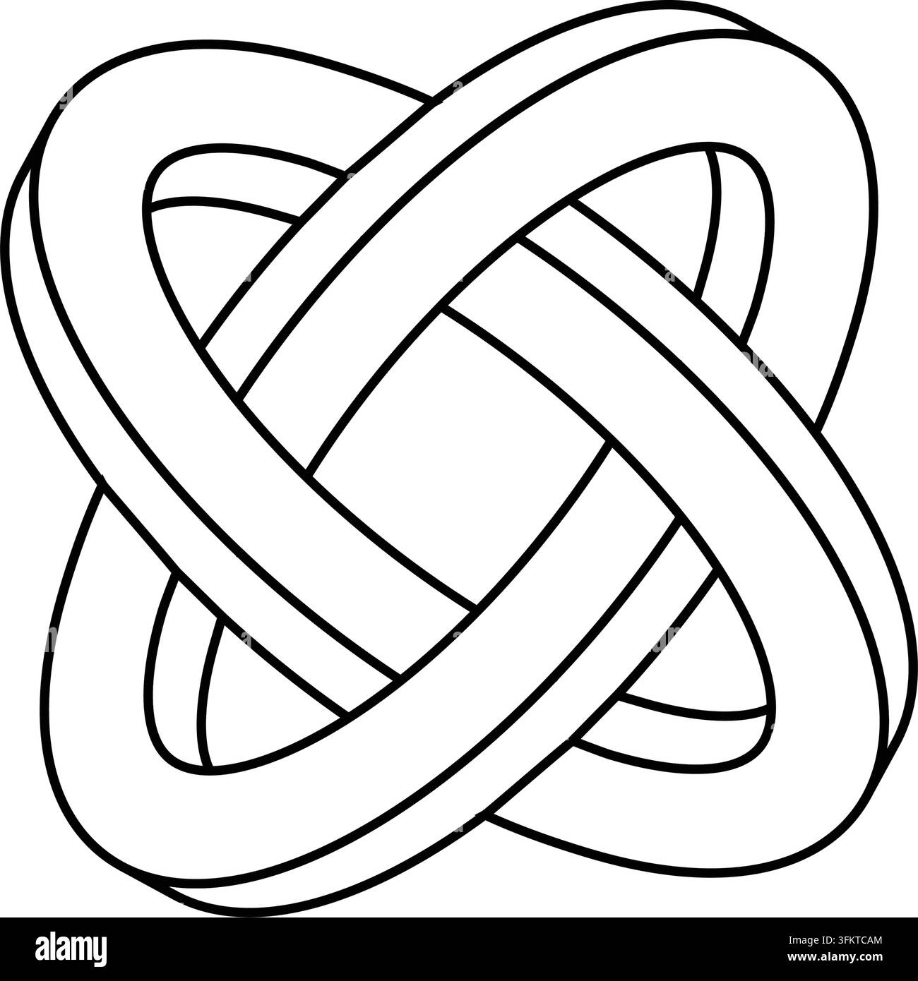 Abstract Infinity Knot Symbol Minimal Interwoven Geometric Logo Design. vector illustrator Stock Vector
