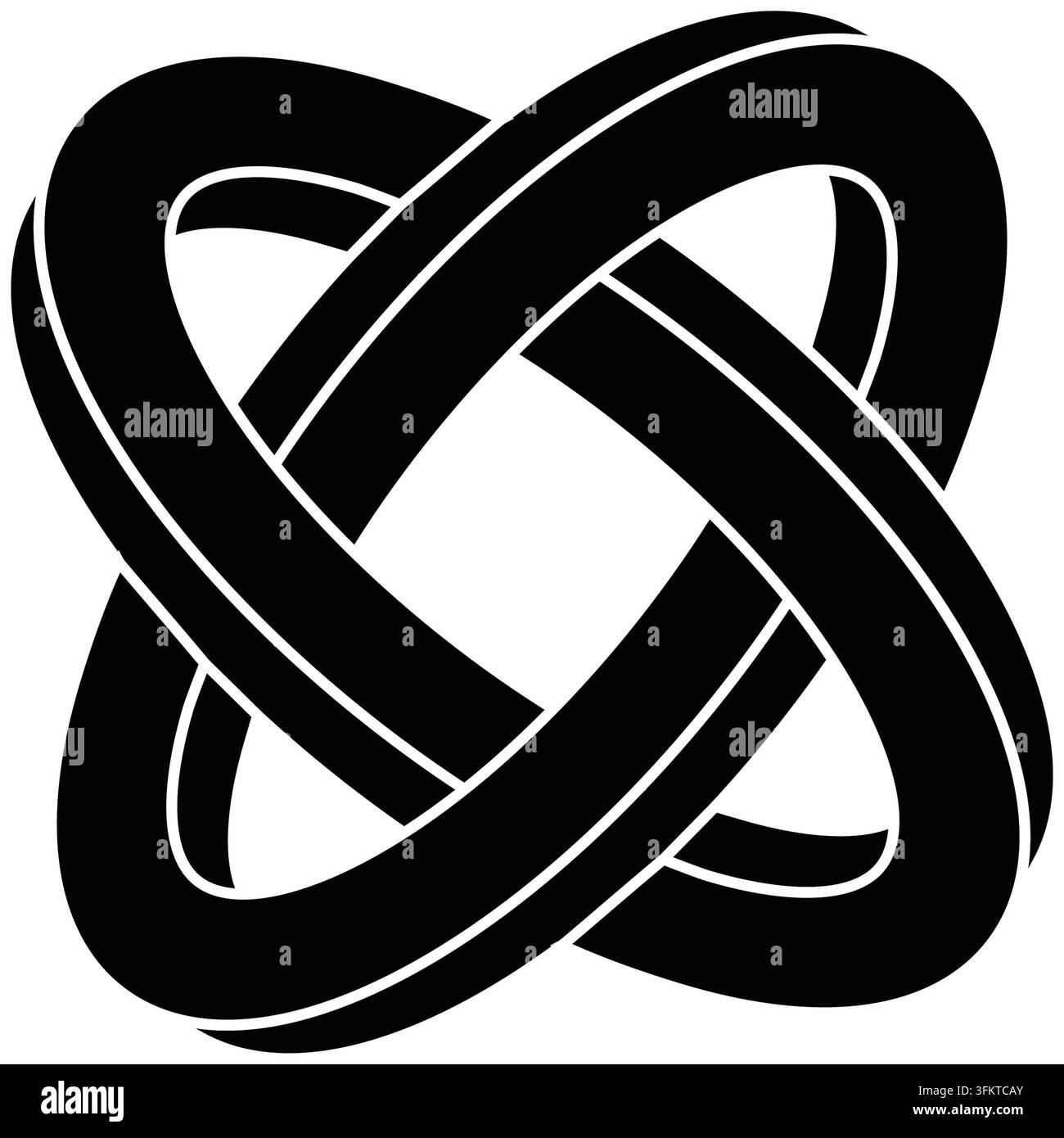 Abstract Infinity Knot Symbol Minimal Interwoven Geometric Logo Design. vector illustrator Stock Vector