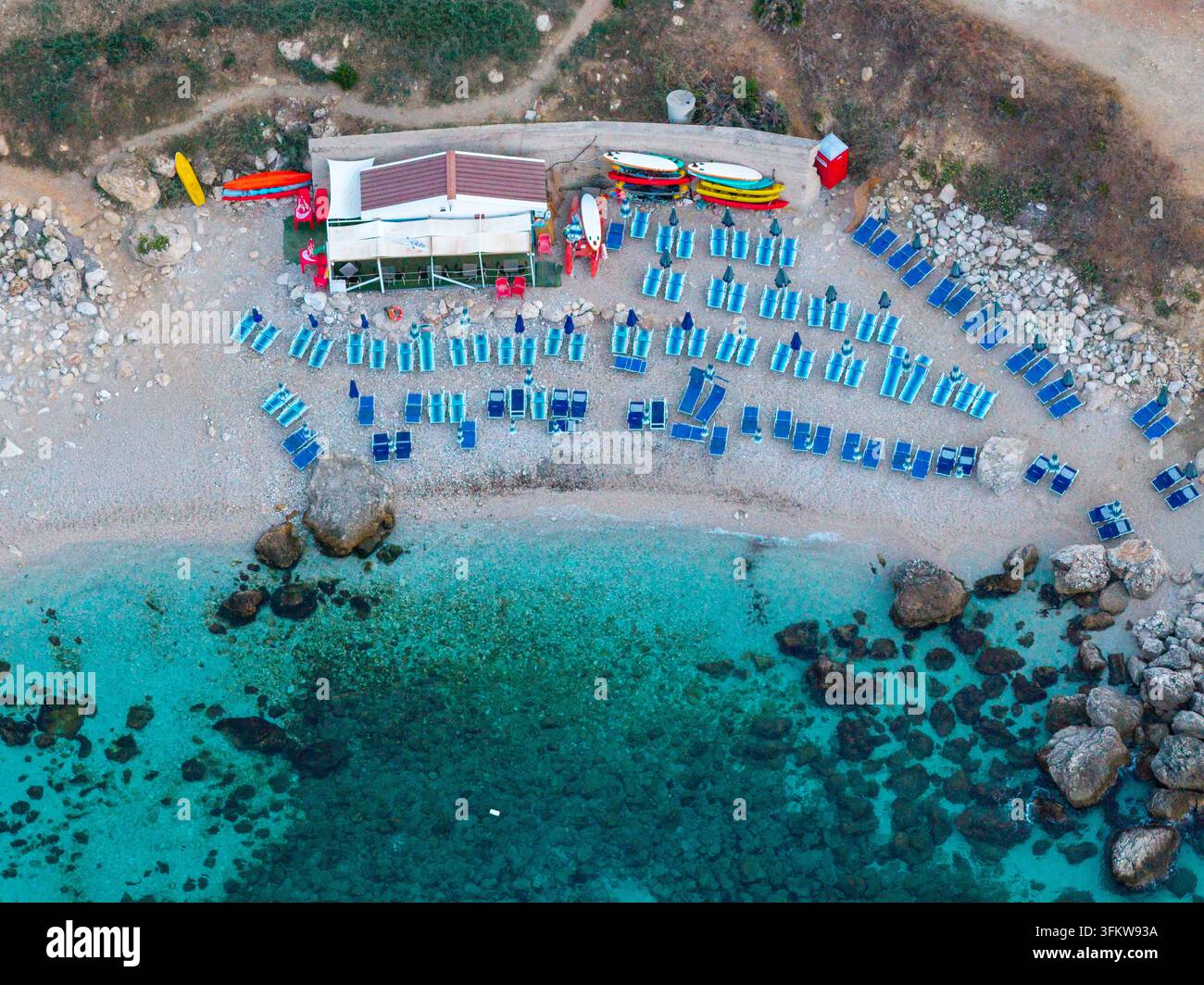 Aerial view of Riserva Naturale Orientata dello Zingaro with turquoise ...